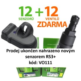 Sens.it RS3-Černá AKČNÍ sada 12ks programovatelných TPMS senzoru +12ks ALU ventilem ALLIGATOR